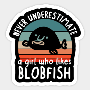 Underestimate girls cute blobfish sea fish Sticker